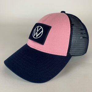 Volkswagen Unisex Pink Navy Blue Relaxed Fit Snapback Trucker Hat